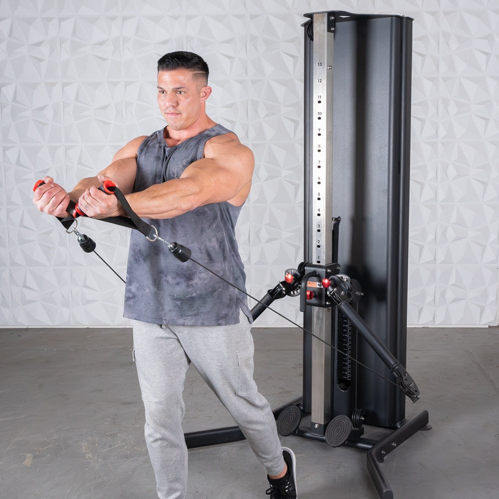 Dual Adjustable Functional Trainer | Muscle D Fitness Full - Body Machine - Grit Grind Strength