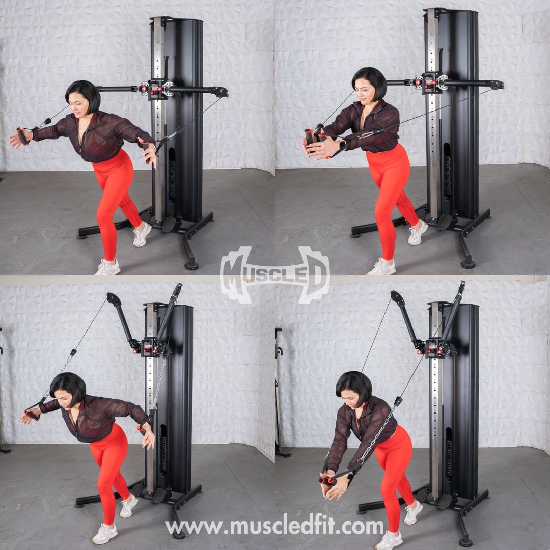 Dual Adjustable Functional Trainer | Muscle D Fitness Full - Body Machine - Grit Grind Strength