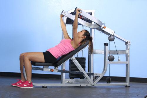 Dual Function Multi Press Combo - Muscle D Fitness - Adjustable - Multi - Position - Pin Selectorized - Chest - Shoulder - Triceps Press - Grit Grind Strength