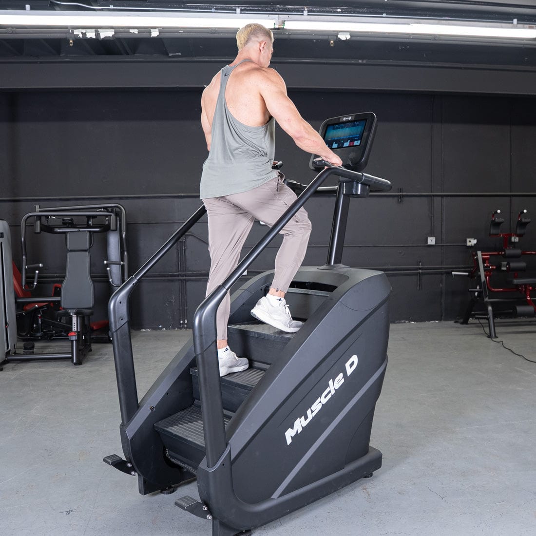 Elite Commercial Stair Climber - Touch Screen - Muscle D Fitness - Grit Grind Strength