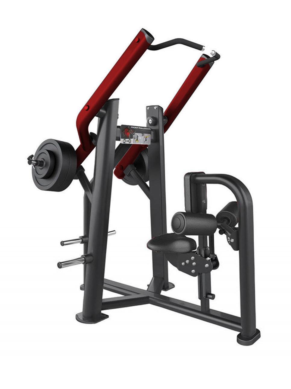 Elite Leverage Front Lat Pulldown - Muscle D Fitness - Commercial - Adjustable Seat - Plate Loaded - Back Workout - Grit Grind Strength