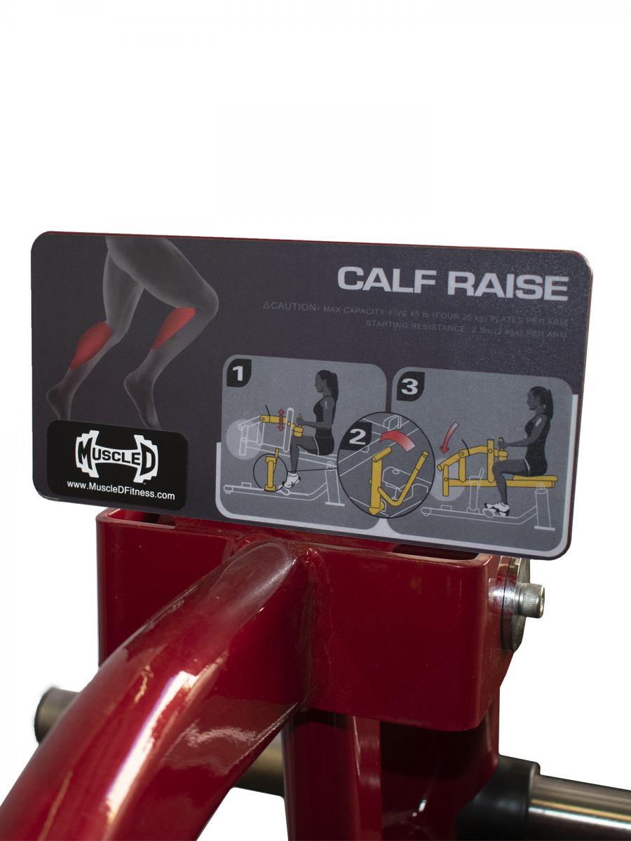 Elite Leverage Seated Calf - Muscle D Fitness - Commercial Grade - Adjustable Seat - Plate Loaded - Grit Grind Strength