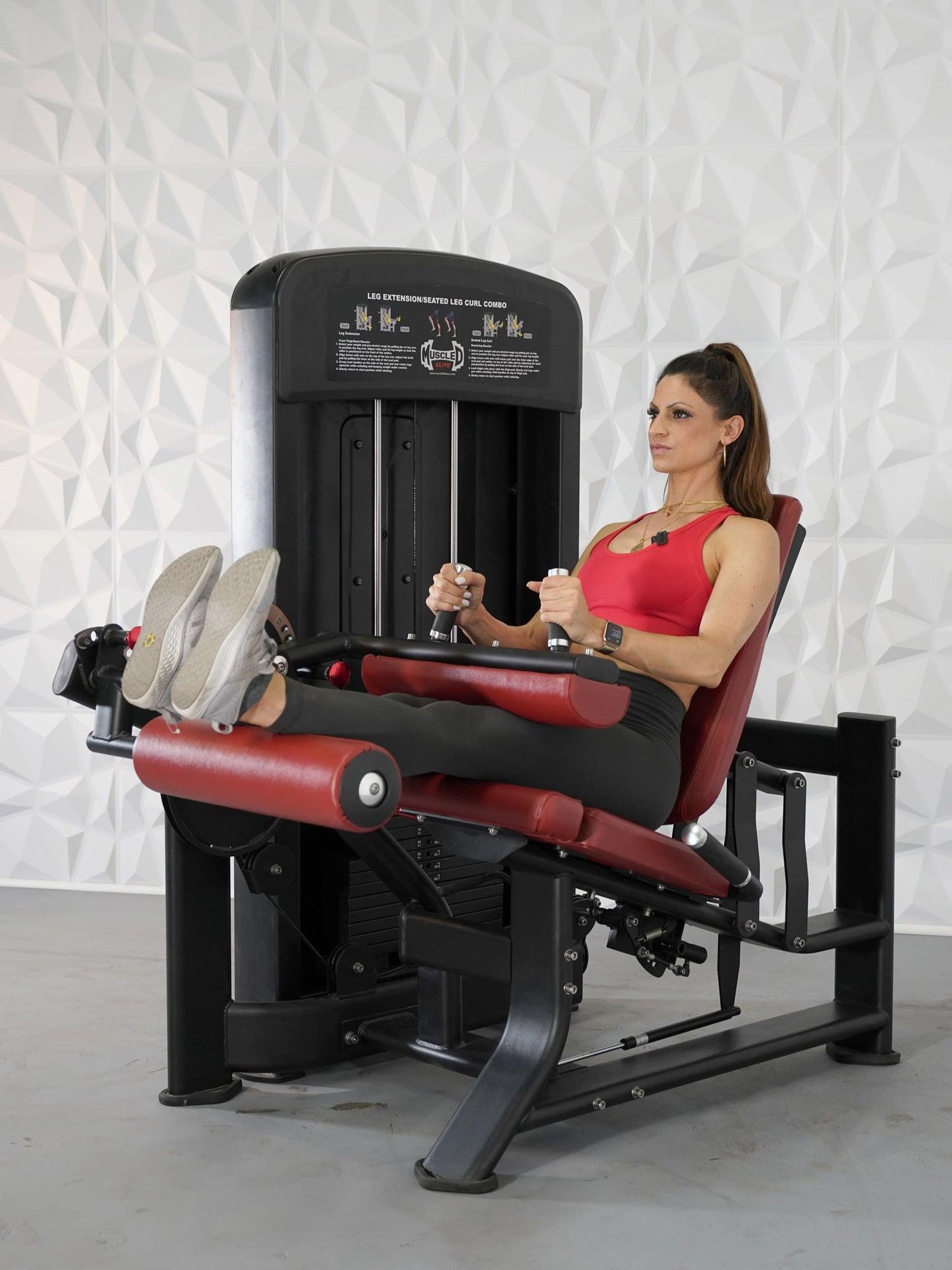 Elite Selectorized Leg Extension Seated Leg Curl Combo - Muscle D Fitness - Commercial Grade - Adjustable Seated - Pin Selectorized - Grit Grind Strength