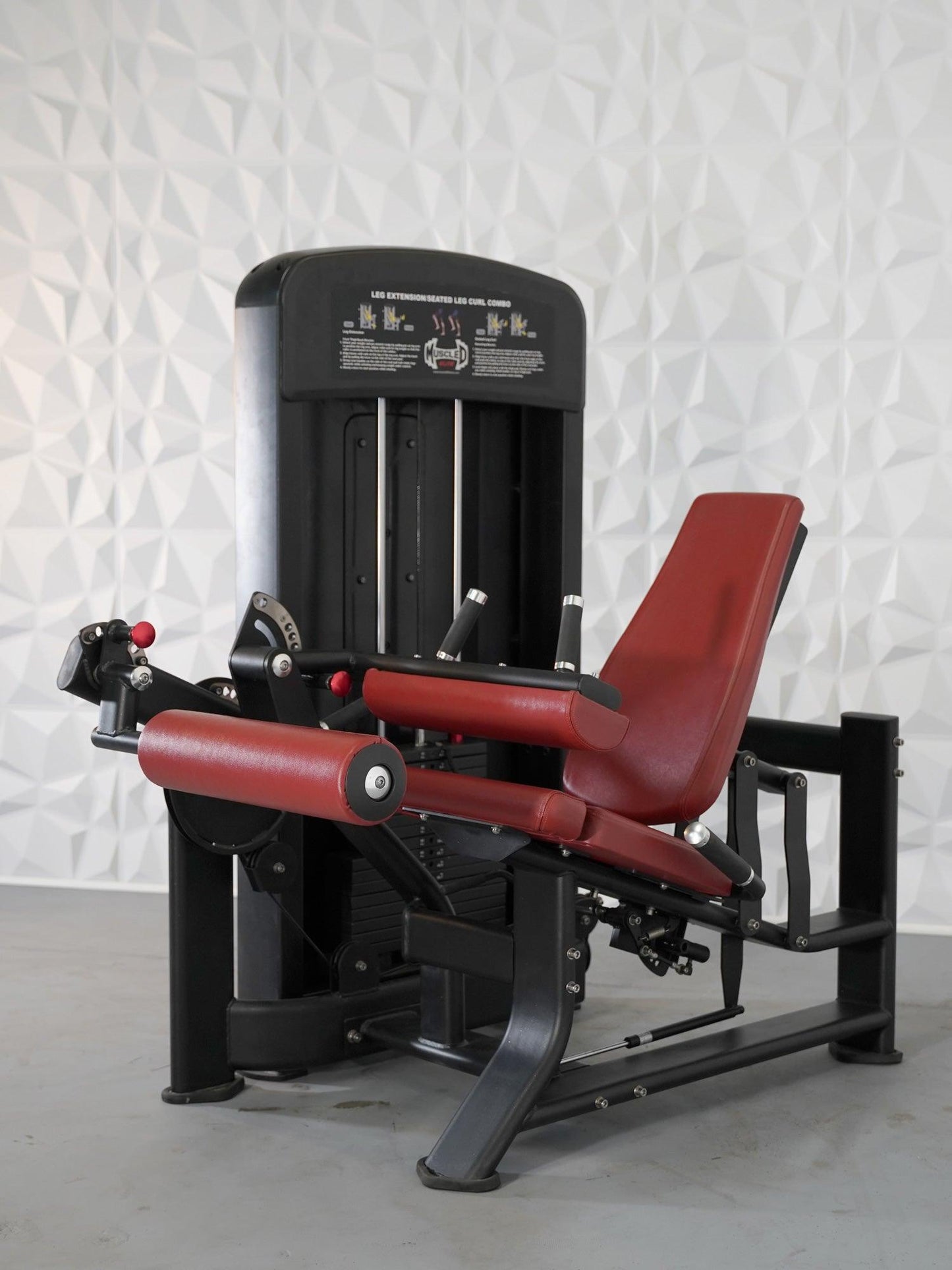 Elite Selectorized Leg Extension Seated Leg Curl Combo - Muscle D Fitness - Commercial Grade - Adjustable Seated - Pin Selectorized - Grit Grind Strength