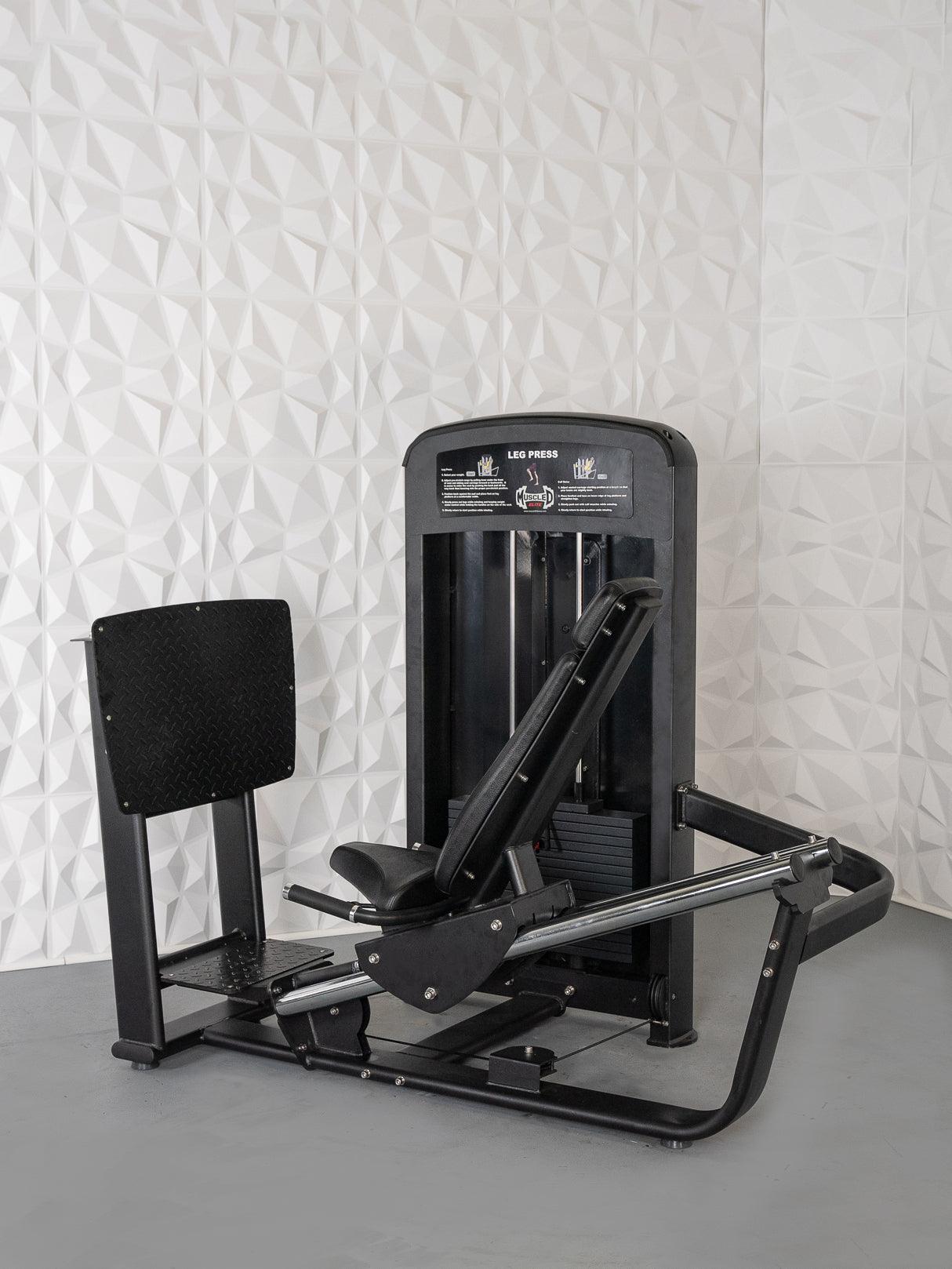 Elite Selectorized Leg Press - Muscle D Fitness - Commercial - Adjustable Seat - Pin Selectorized - Quads Glutes Workout - Grit Grind Strength
