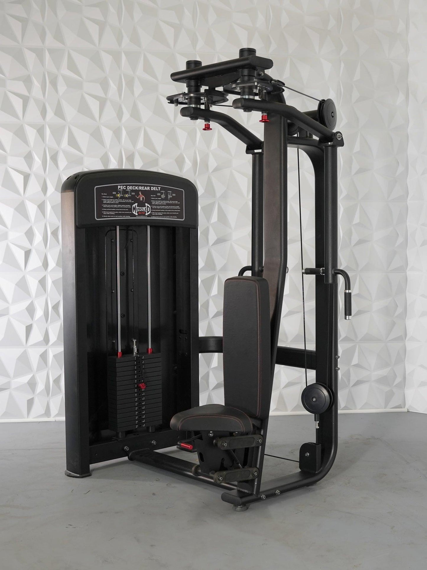 Elite Selectorized Pec Deck/Rear Delt - Muscle D Fitness - Commercial - Adjustable Seat - Pin Selectorized Chest / Back Combo - Grit Grind Strength