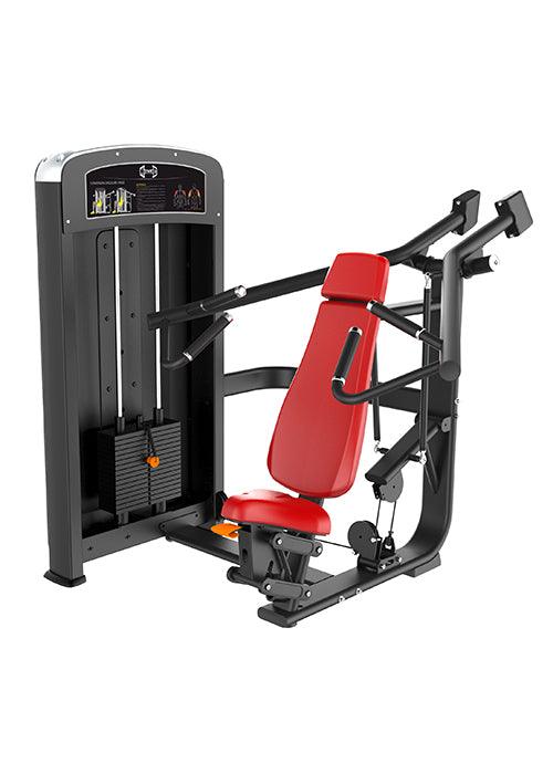Elite Selectorized Shoulder Press - Muscle D Fitness - Commercial Adjustable Seated Pin Selectorized Shoulder Press Traps Shoulder Workout - Grit Grind Strength