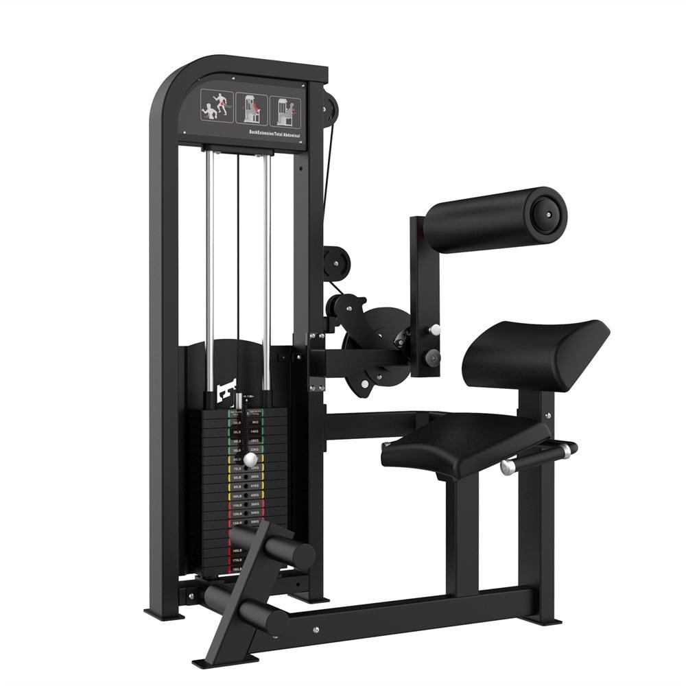 Excel Back/Ab Combo - Muscle D Fitness - Commercial Adjustable Pin Selectorized Back Extension Ab Crunch Combo - Grit Grind Strength