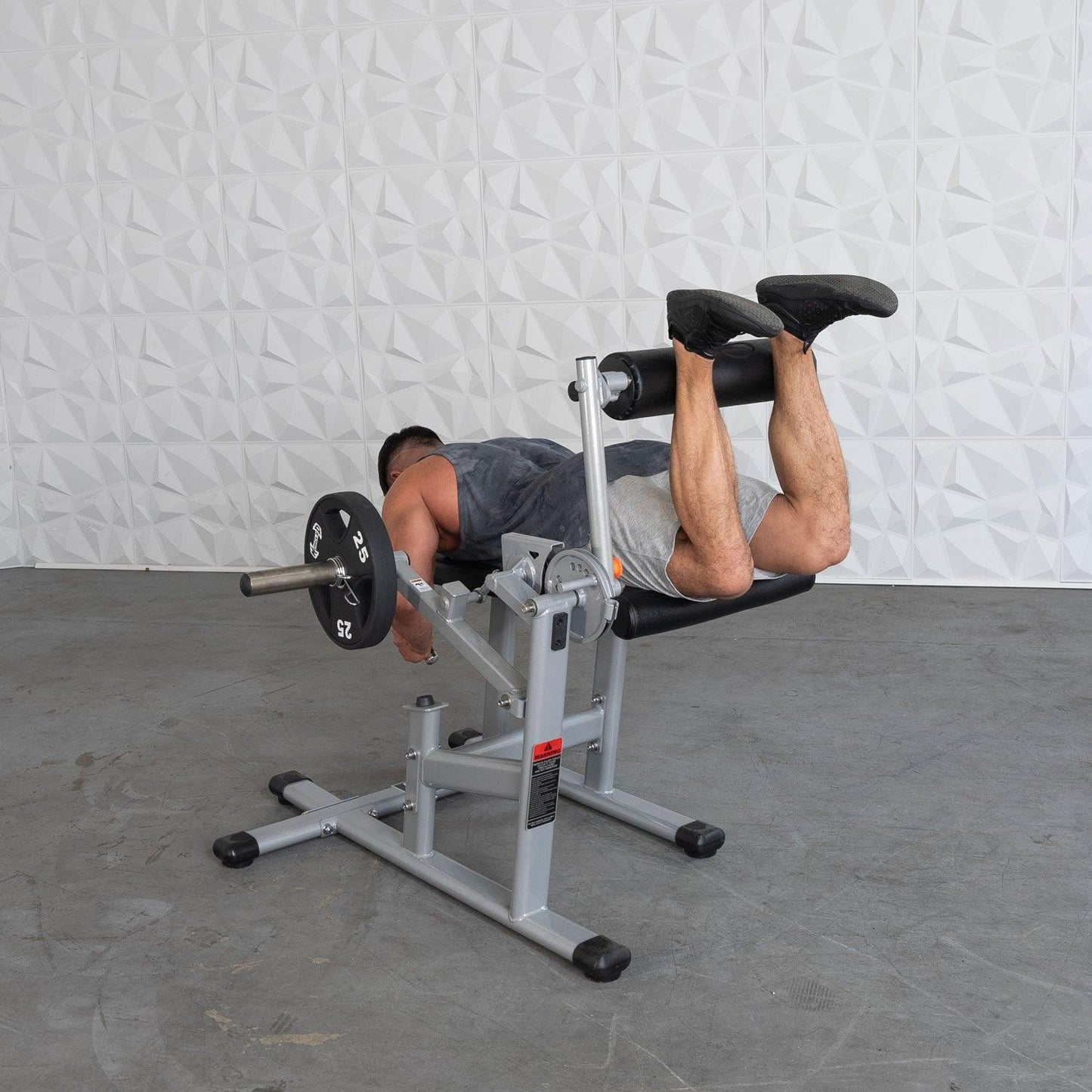 Excel Base Leg Extension / Leg Curl Combo - Muscle D Fitness - Plate Loaded - Silver, Black - Grit Grind Strength