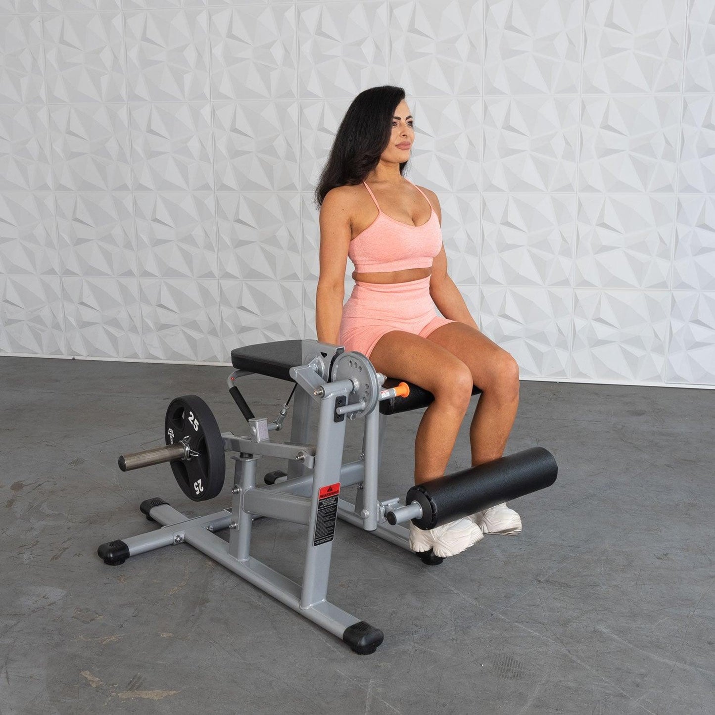 Excel Base Leg Extension / Leg Curl Combo - Muscle D Fitness - Plate Loaded - Silver, Black - Grit Grind Strength