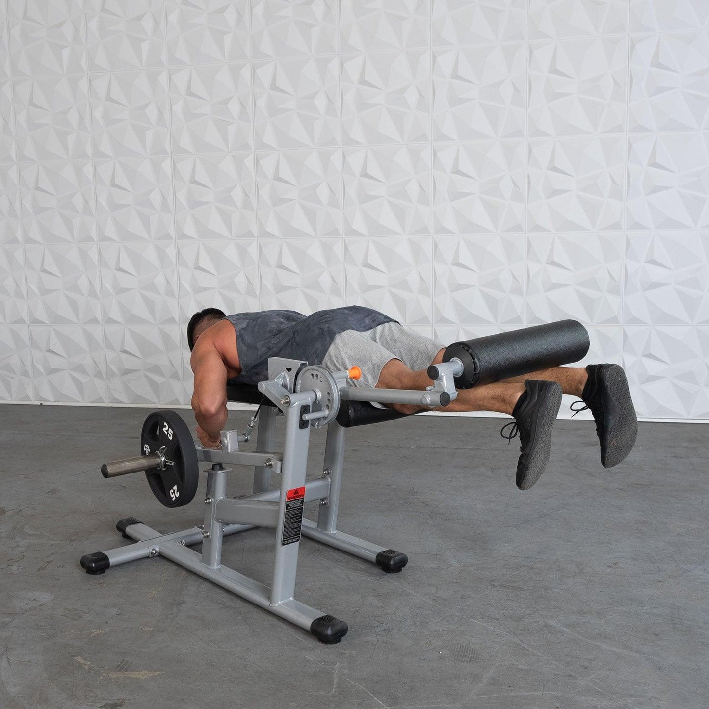 Excel Base Leg Extension / Leg Curl Combo - Muscle D Fitness - Plate Loaded - Silver, Black - Grit Grind Strength