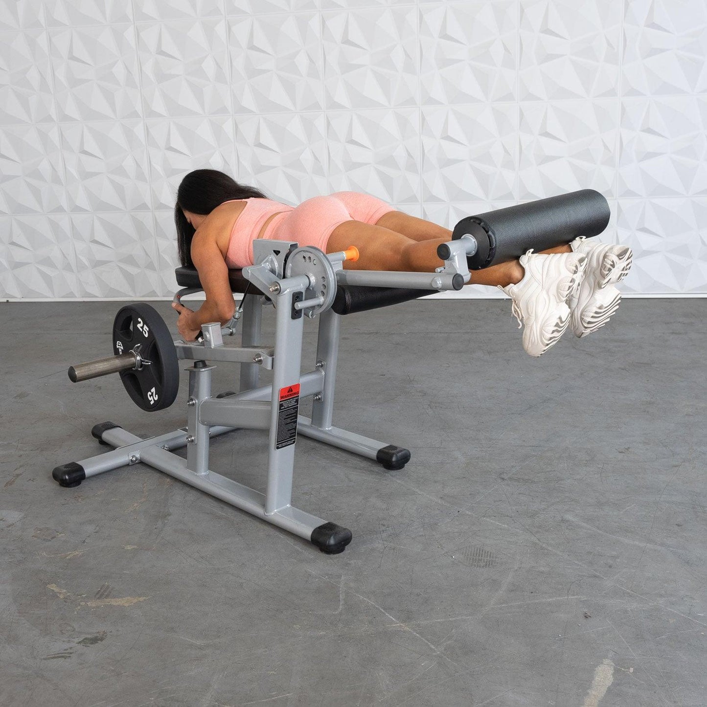 Excel Base Leg Extension / Leg Curl Combo - Muscle D Fitness - Plate Loaded - Silver, Black - Grit Grind Strength