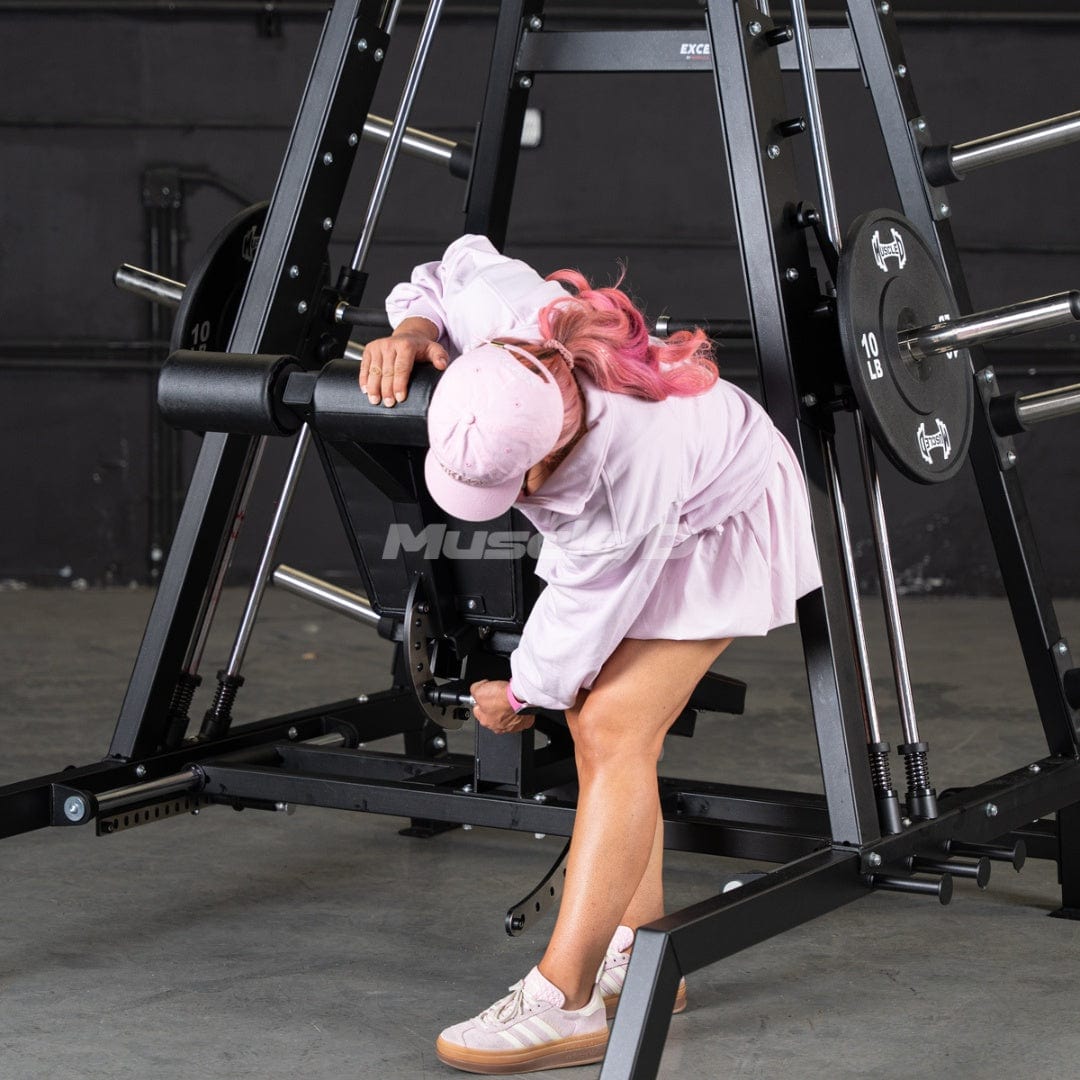 Excel Convergent Bench / Incline / Decline Press Combo - Muscle D Fitness - Plate Load Chest Press - Band Compatible - Grit Grind Strength