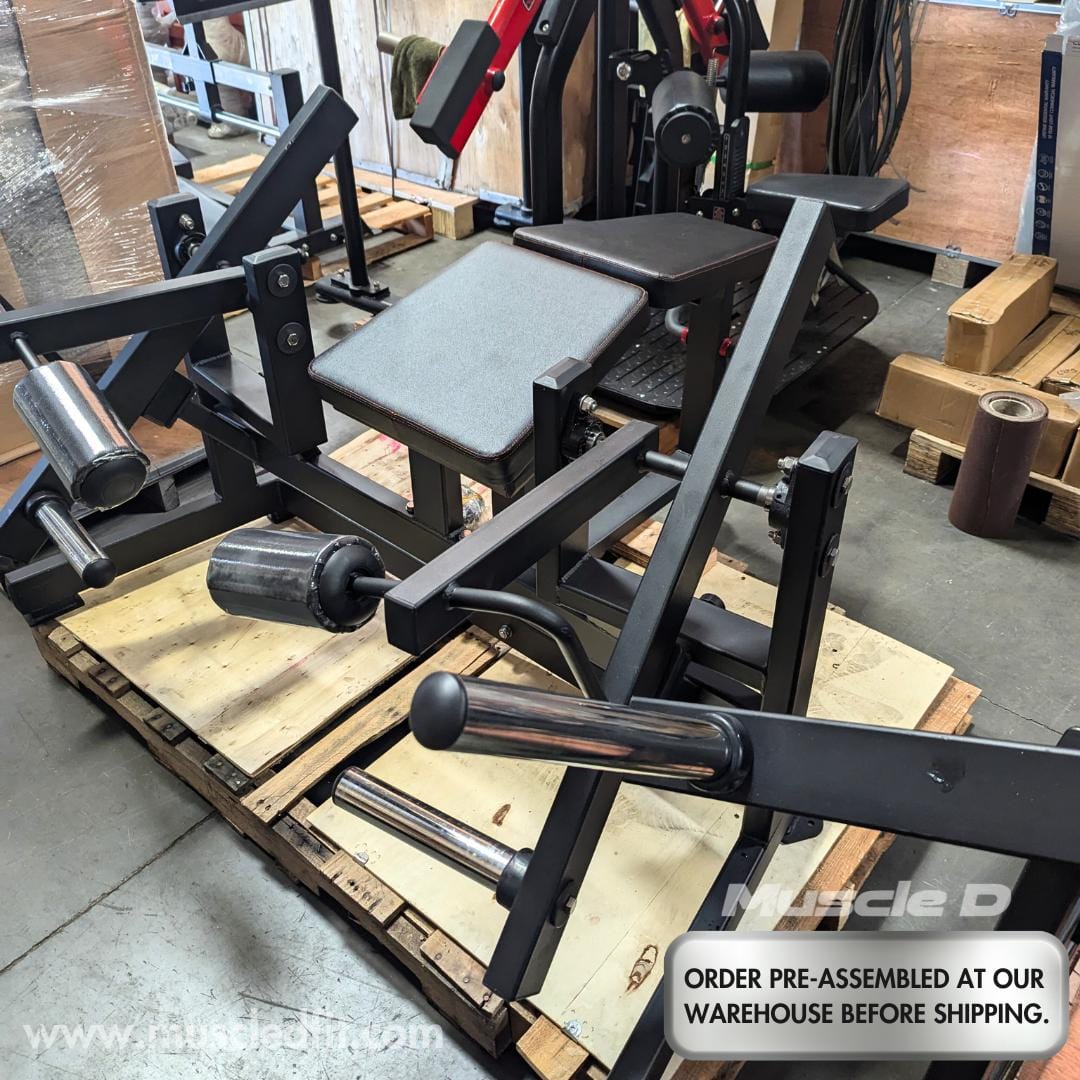Excel Iso - Lateral Leg Curl - Muscle D Fitness - Plate Load Hamstring Curl Machine - Grit Grind Strength