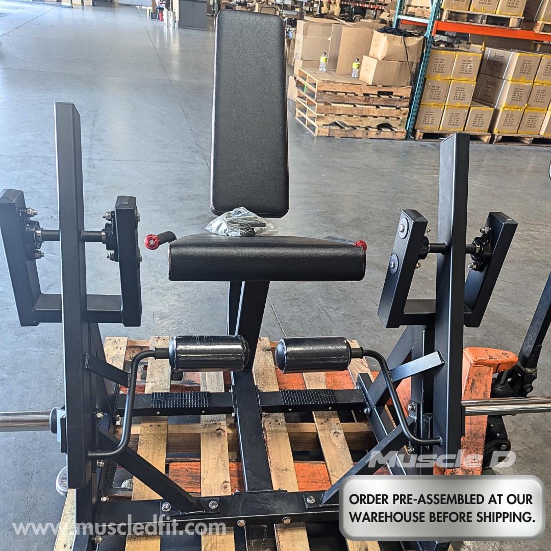Excel Iso - Lateral Leg Extension - Muscle D Fitness - Plate Load Knee Extension - Grit Grind Strength