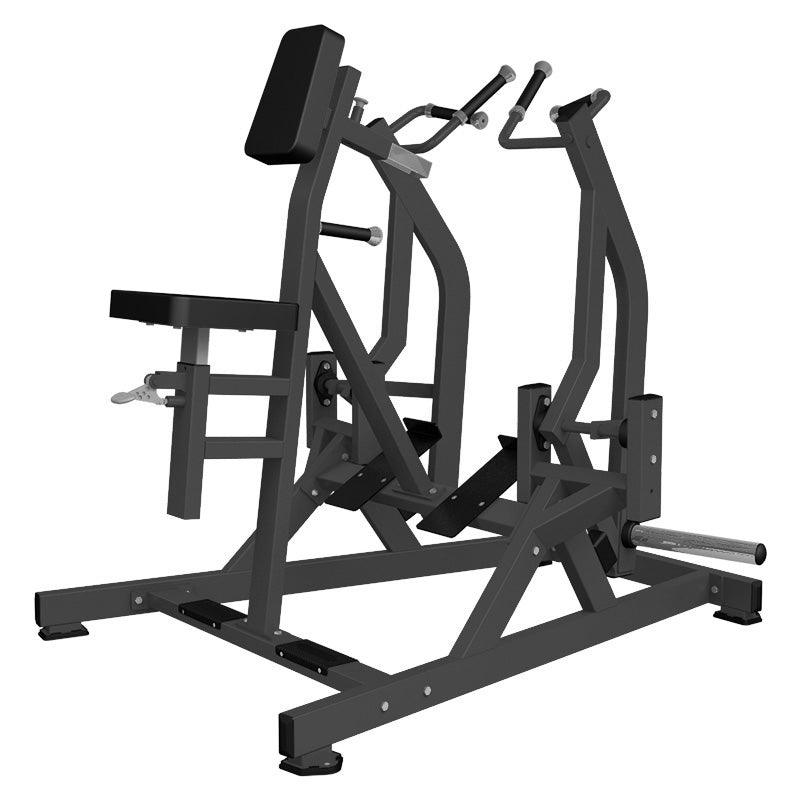 Excel Iso - Lateral Seated Row - Muscle D Fitness - Plate Load Back Machine - Gas Shock Assisted Seat Adjustment - Grit Grind Strength