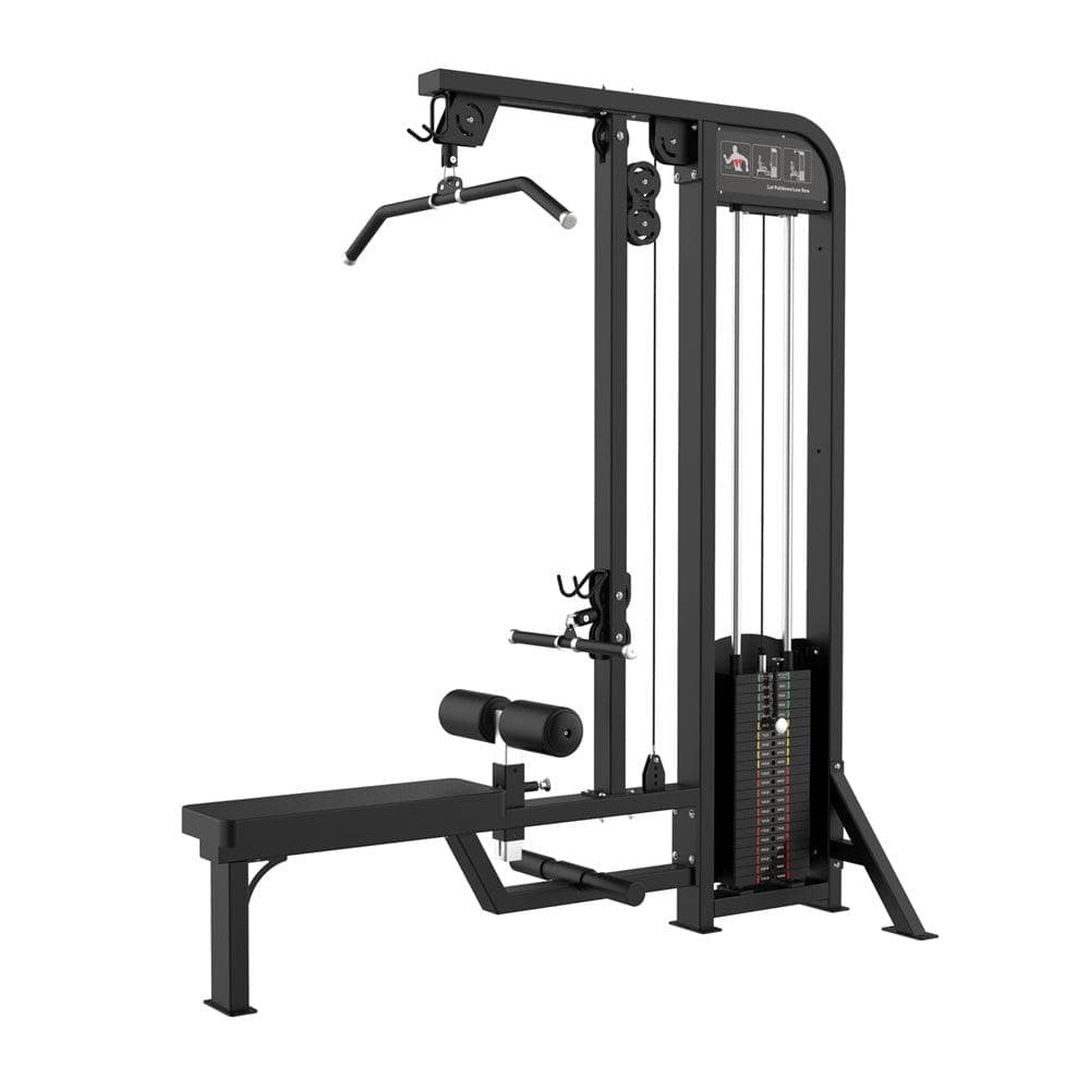 Excel Lat Pulldown/Low Row Combo - Muscle D Fitness - Selectorized Multi Function Machine - Grit Grind Strength