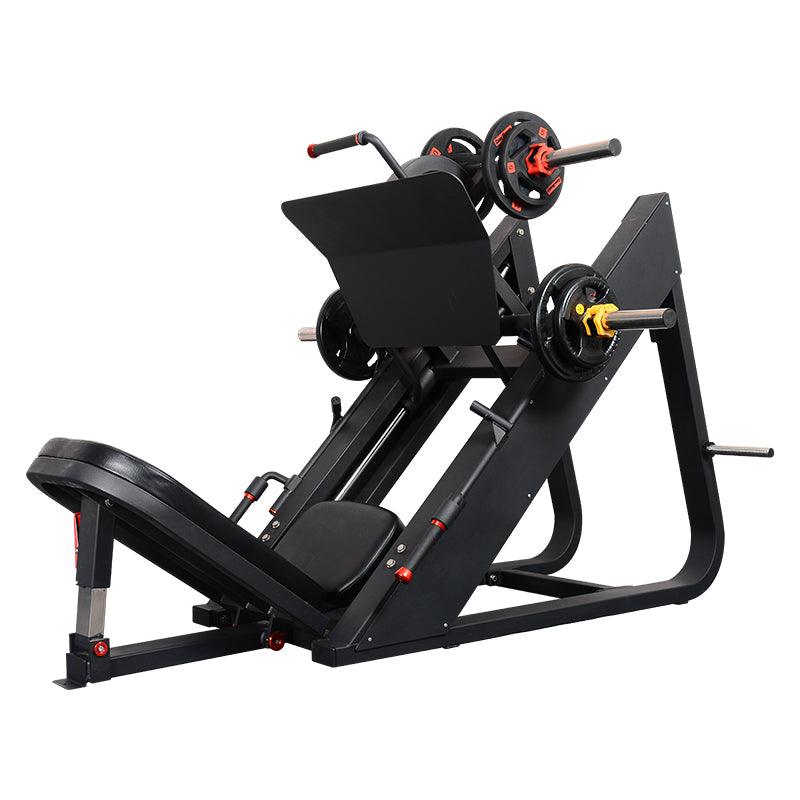 Excel Linear Leg Press - Muscle D Fitness - Plate Load Leg Press - Adjustable Back Pad - Plate Storge Pegs - Grit Grind Strength