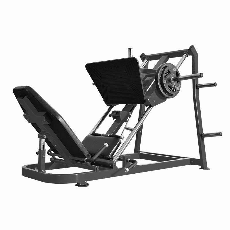 Excel Roller Bearing Leg Press - Muscle D Fitness - Plate Load Leg Press - Weight Storage Pegs - Adjustable Back Pad - Grit Grind Strength