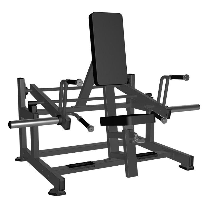 Excel Seated/Standing Shrug - Muscle D Fitness - Plate Load Trap/Upper Back Machine - Gas Piston Assisted Seat Adjustment - Grit Grind Strength