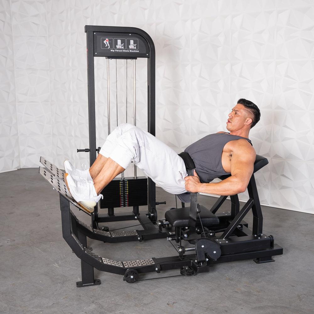 Excel Selectorized Hip Thrust Glute - Muscle D Fitness - Selectorized Glute Drive - Band Compatable - Grit Grind Strength
