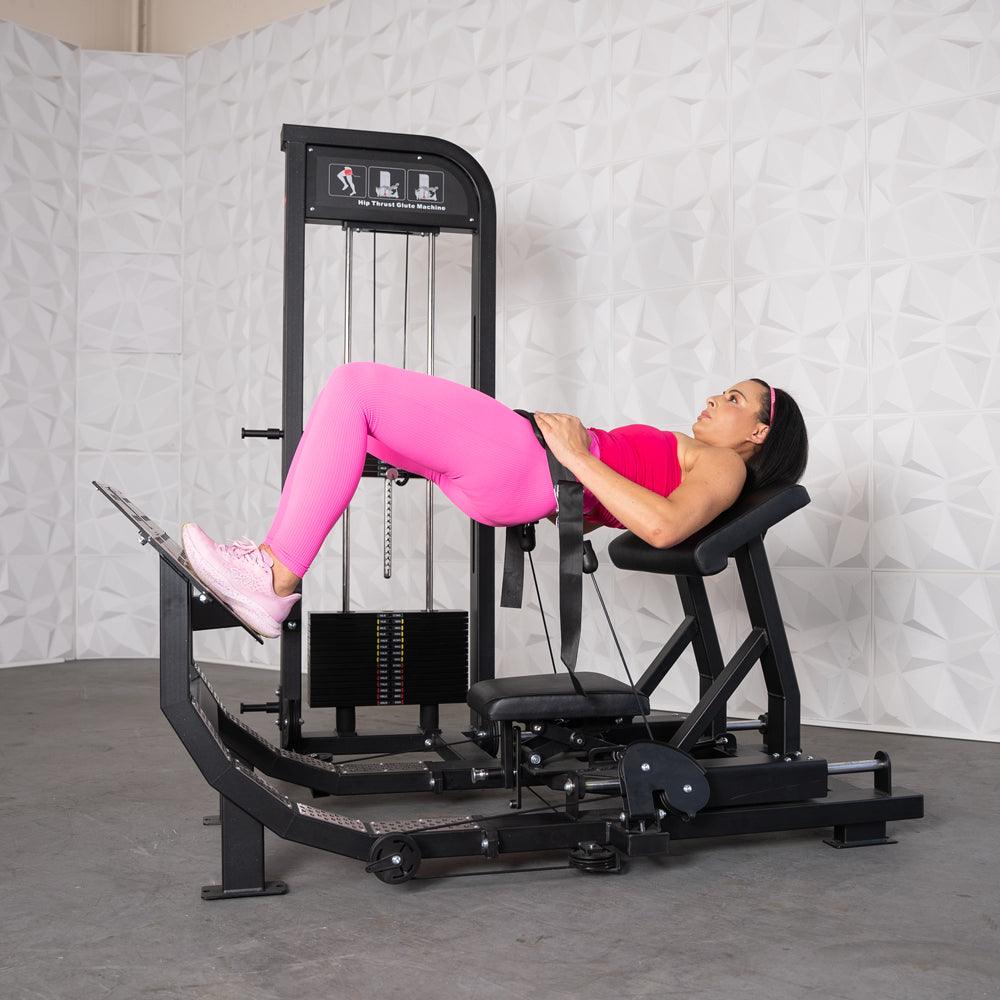Excel Selectorized Hip Thrust Glute - Muscle D Fitness - Selectorized Glute Drive - Band Compatable - Grit Grind Strength