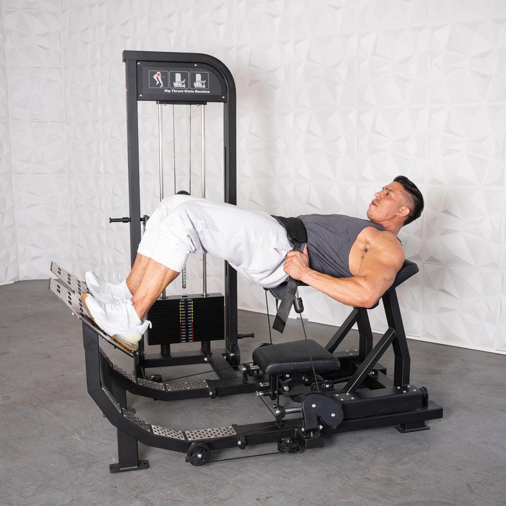 Excel Selectorized Hip Thrust Glute - Muscle D Fitness - Selectorized Glute Drive - Band Compatable - Grit Grind Strength