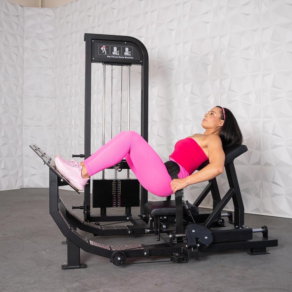 Excel Selectorized Hip Thrust Glute - Muscle D Fitness - Selectorized Glute Drive - Band Compatable - Grit Grind Strength