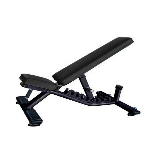Flat to Incline Bench - Muscle D Fitness - 11 Gauge Steel - Commercial Upholstery - Seat and Back are Adjustable - Grit Grind Strength