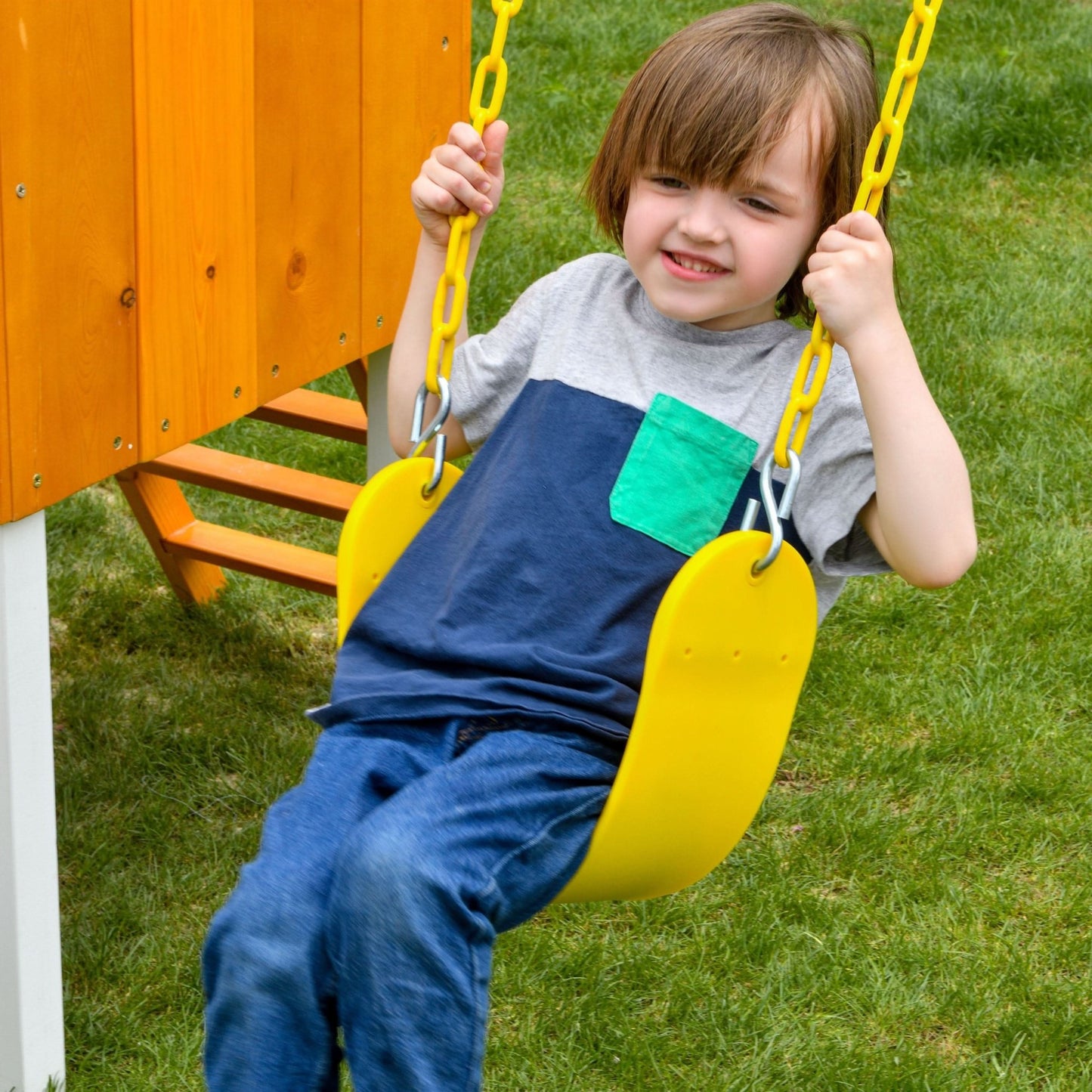 Forest Small Outdoor Toddler Swing Set | Compact Wooden Swing Frame for Babies & Kids - Grit Grind Strength