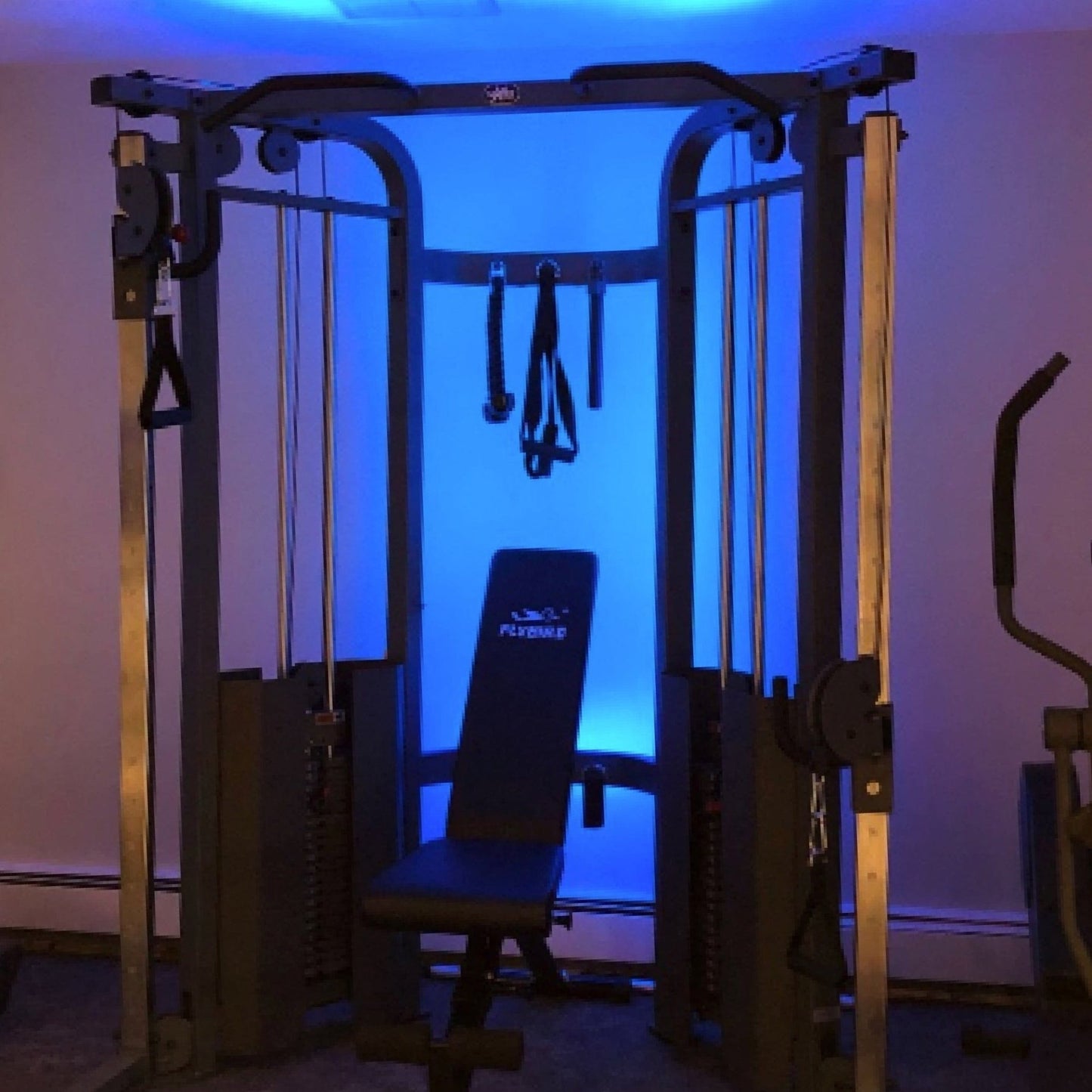 Functional Trainer Cable Machine with 200 lb Weight Stacks and Adjustable Weight Bench - Grit Grind Strength