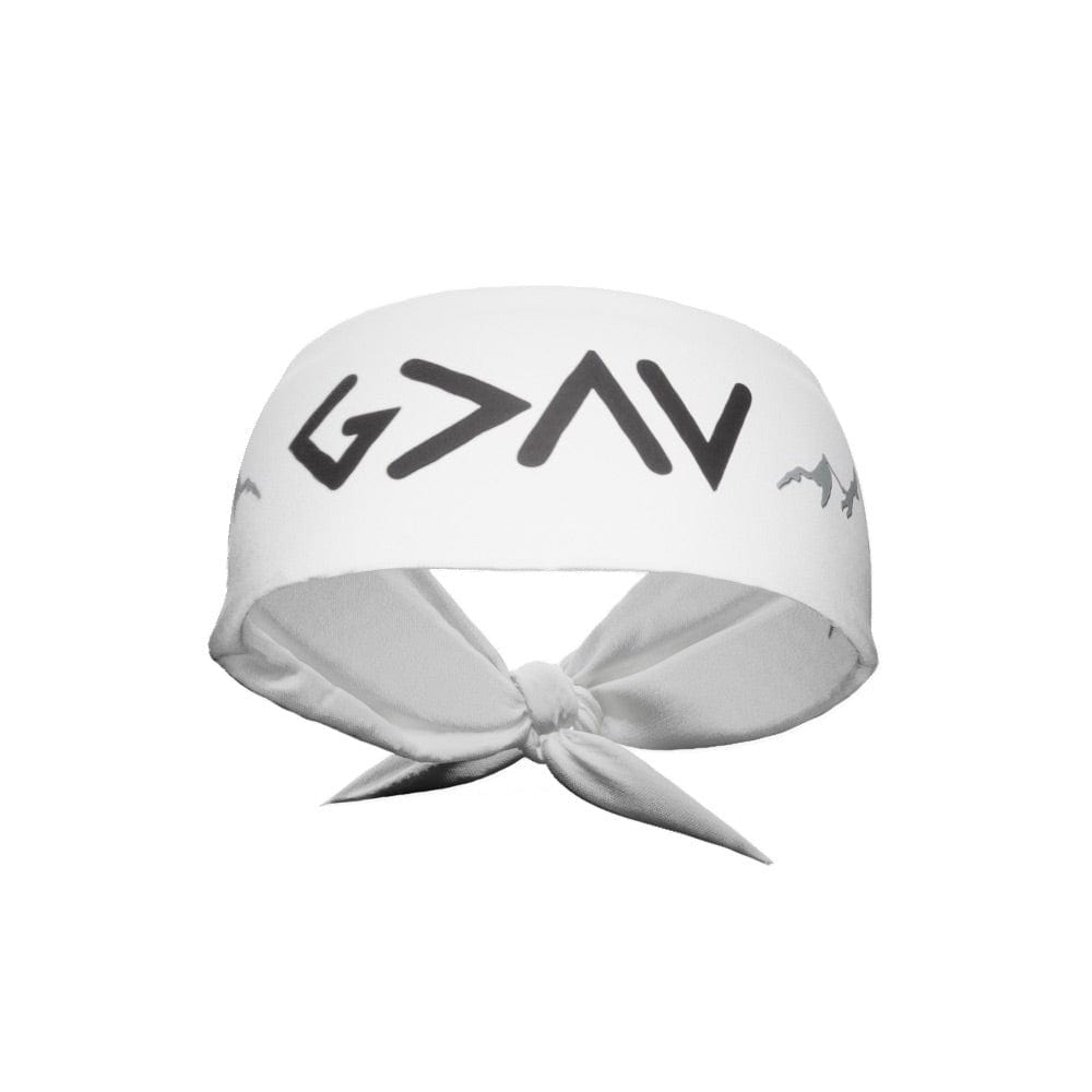 God Is Greater Than The Highs and Lows Tie Headband - Grit Grind Strength