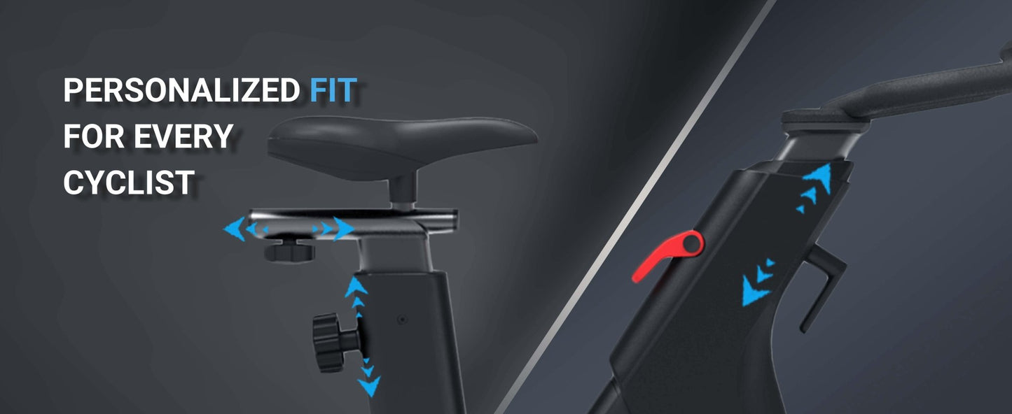 Home Upright Bike - Muscle D Fitness - Exercise Bike - Adjustable Seat and Handle Bars - Grit Grind Strength