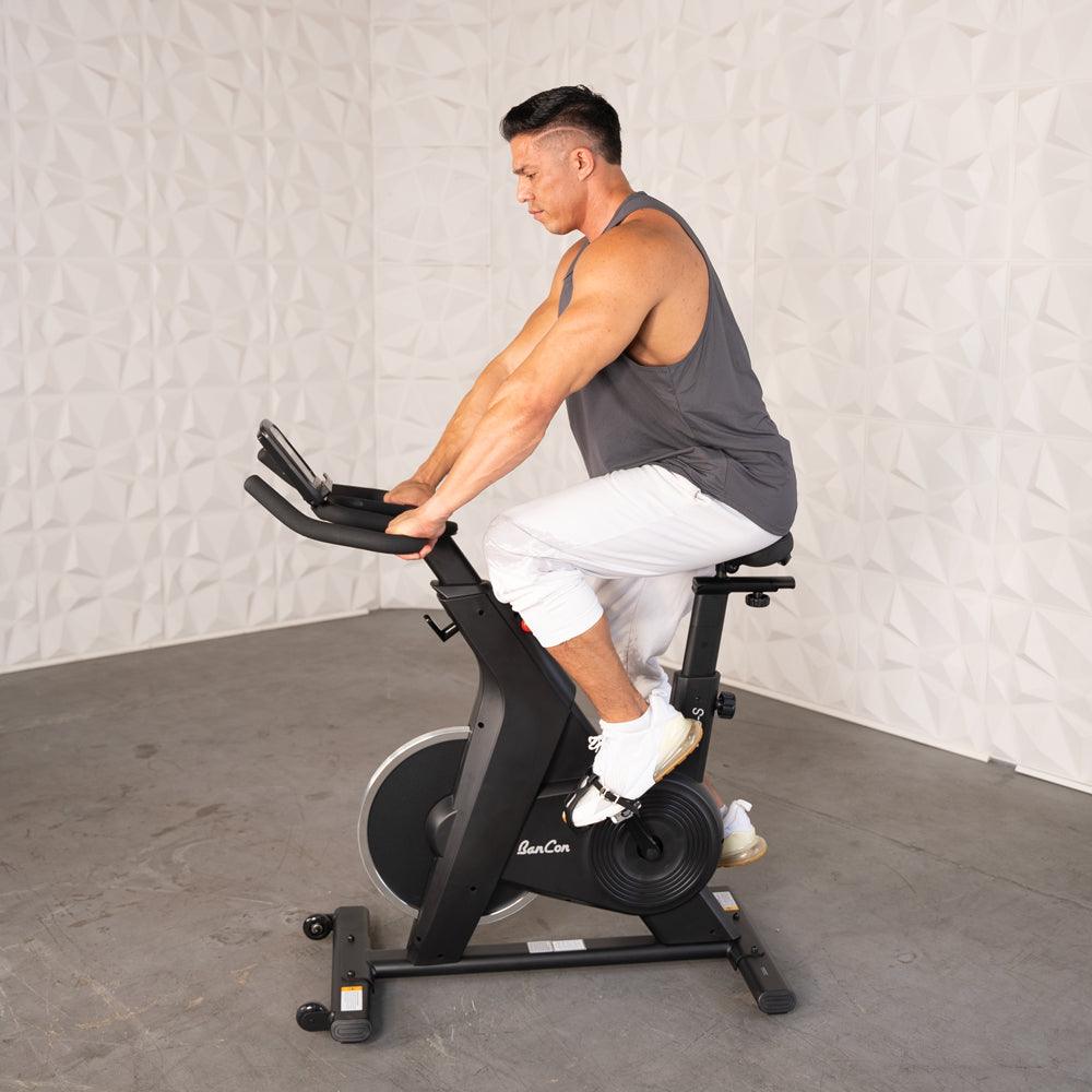 Home Upright Bike - Muscle D Fitness - Exercise Bike - Adjustable Seat and Handle Bars - Grit Grind Strength
