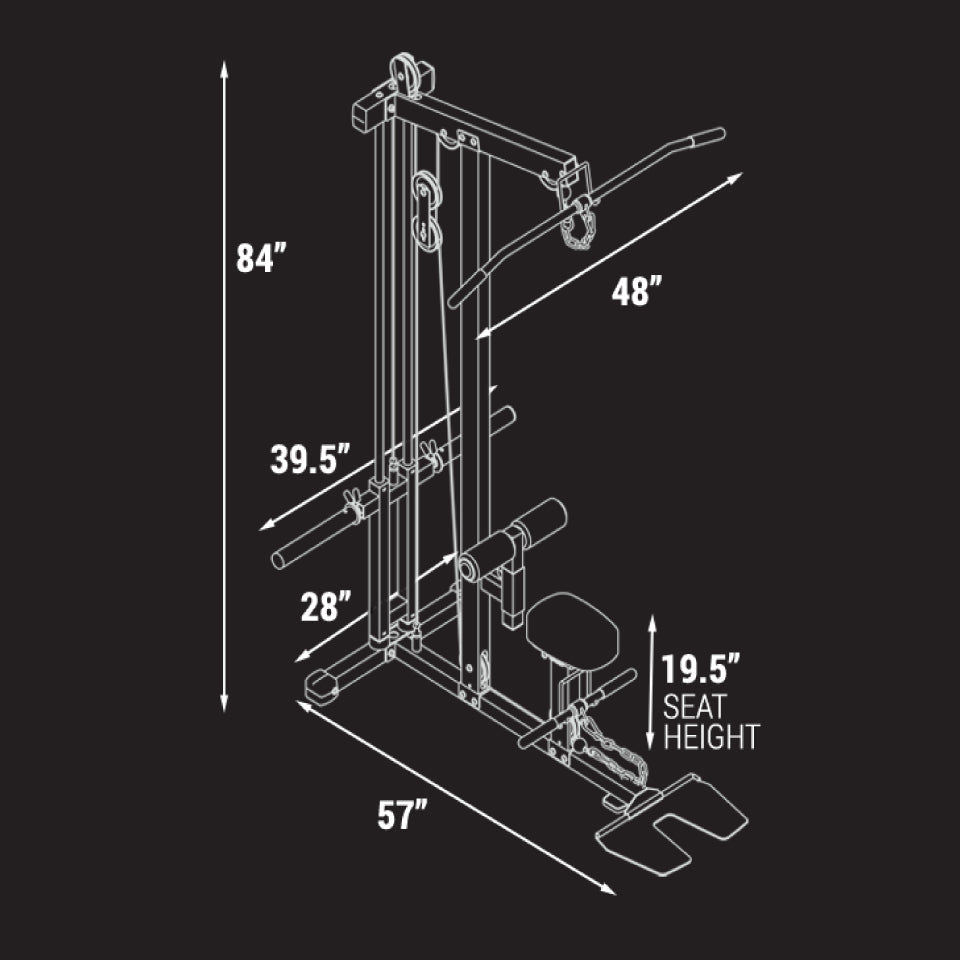 Lat Pull-Down Machine with Low-Row