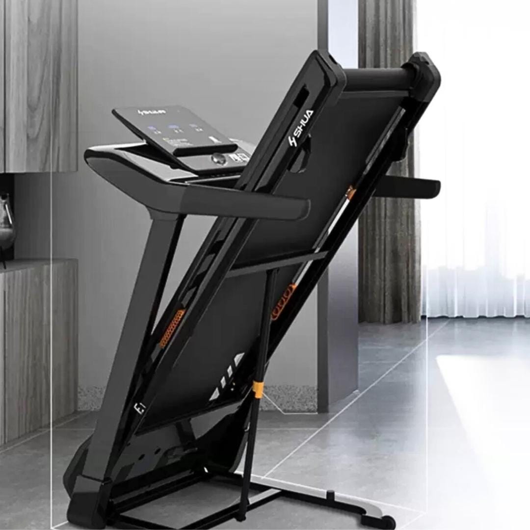 Light Commercial Folding Treadmill - Muscle D Fitness - LED Display - Heart Rate Monitor - Safety Clip - Grit Grind Strength