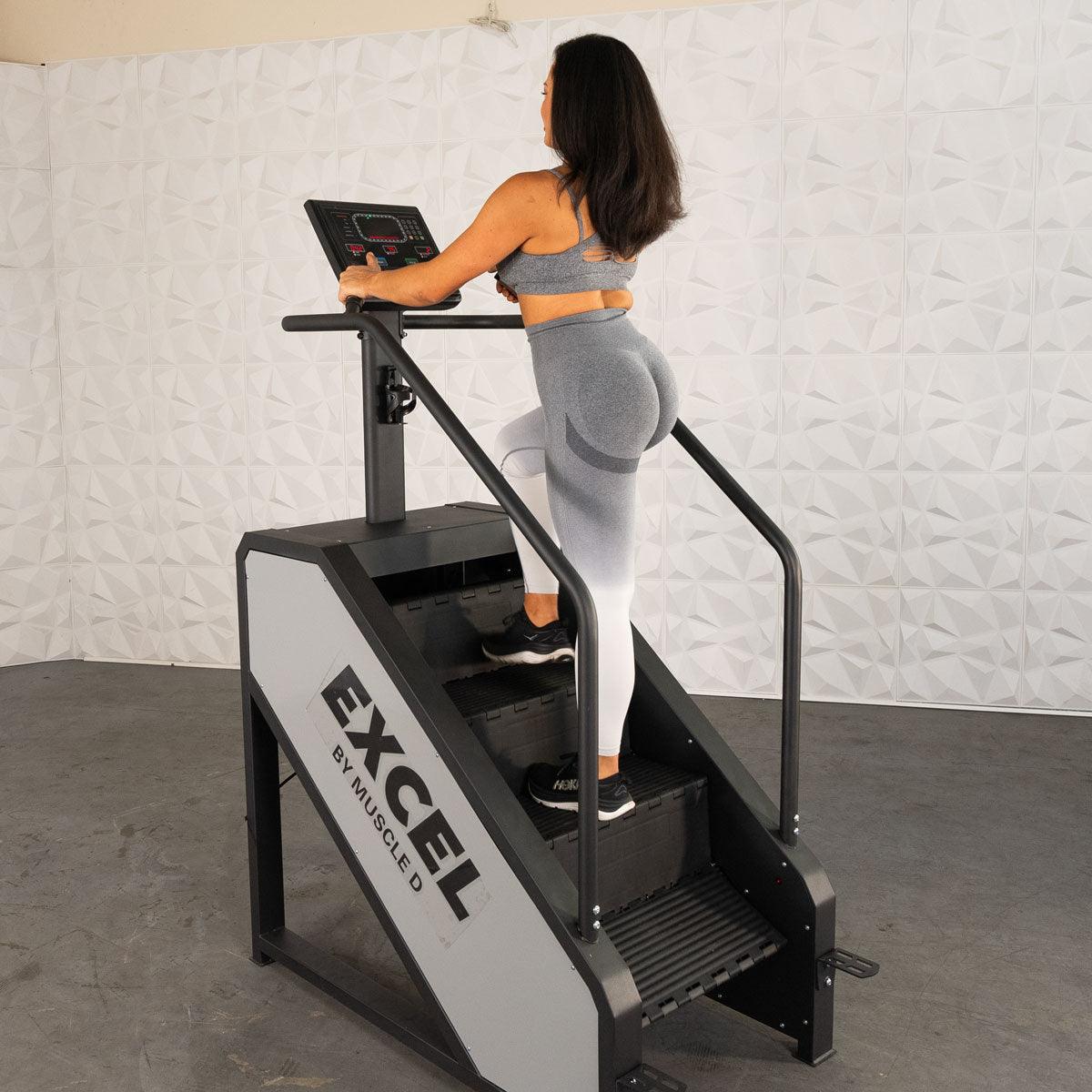 Light Commercial Stair Climber Stepmill LED Display Heart Rate Monitor Heavy Duty Chain Drive - Grit Grind Strength
