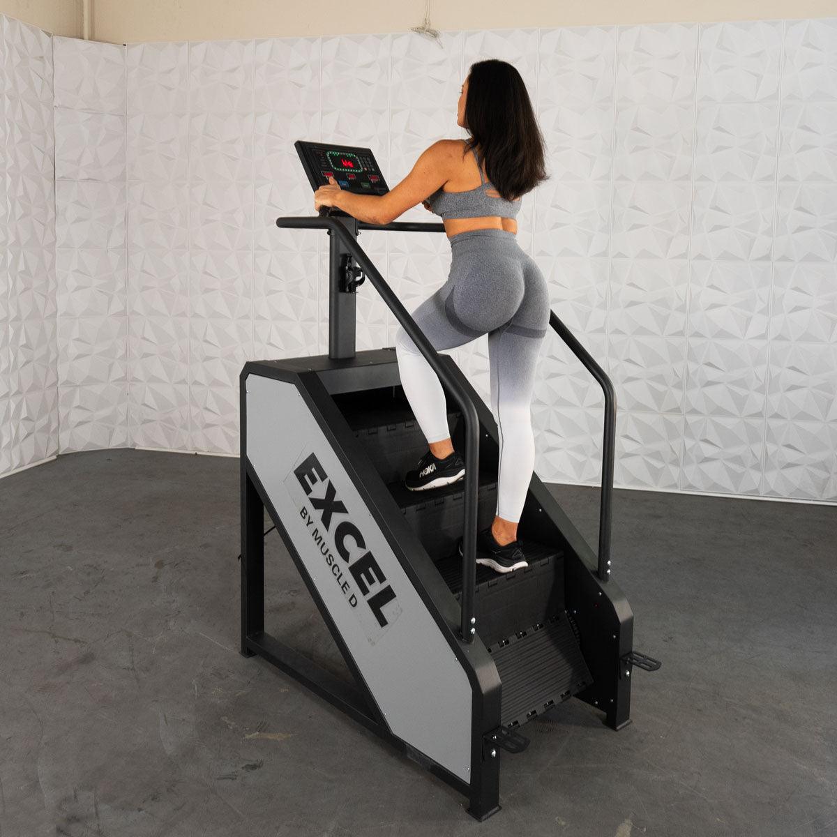 Light Commercial Stair Climber Stepmill LED Display Heart Rate Monitor Heavy Duty Chain Drive - Grit Grind Strength