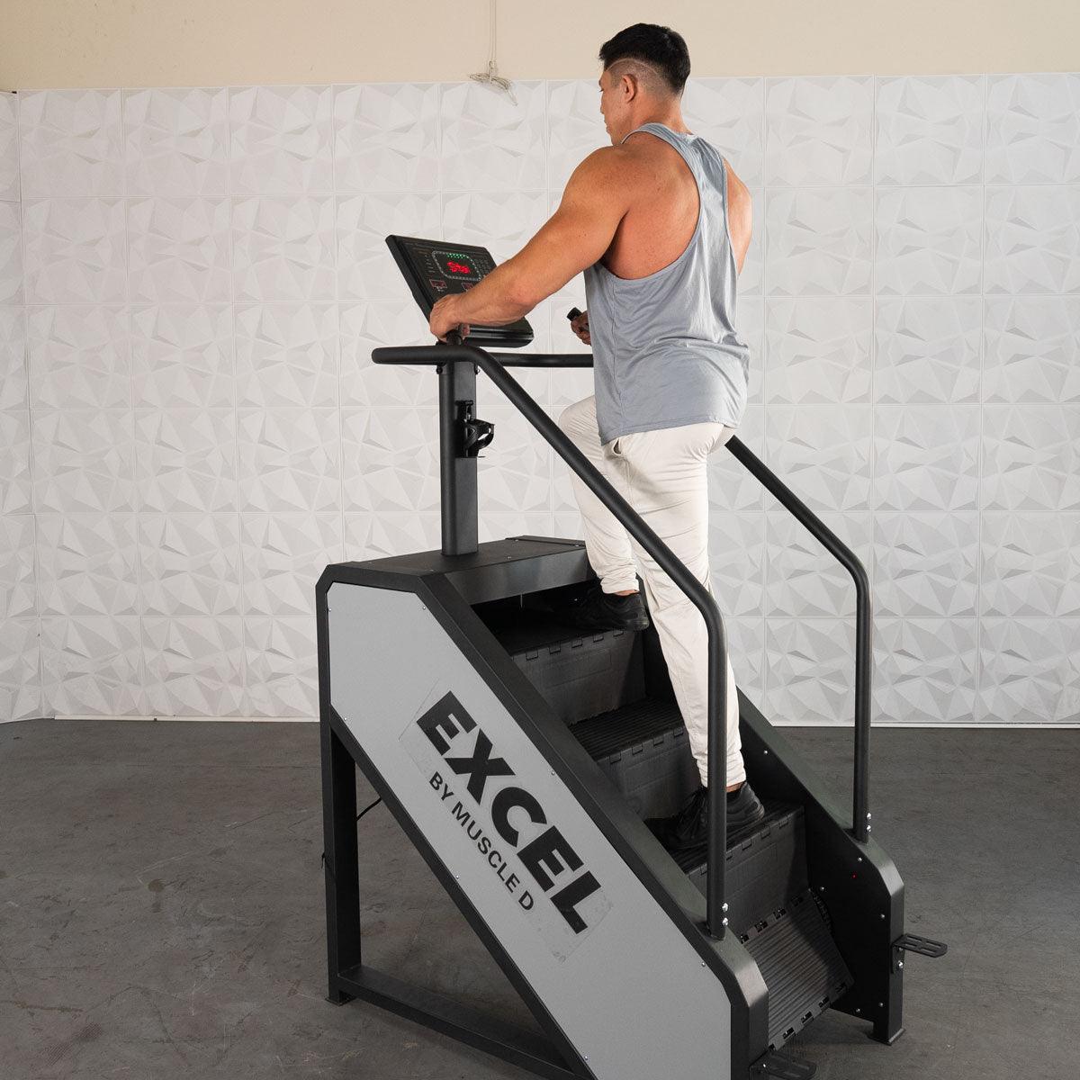 Light Commercial Stair Climber Stepmill LED Display Heart Rate Monitor Heavy Duty Chain Drive - Grit Grind Strength