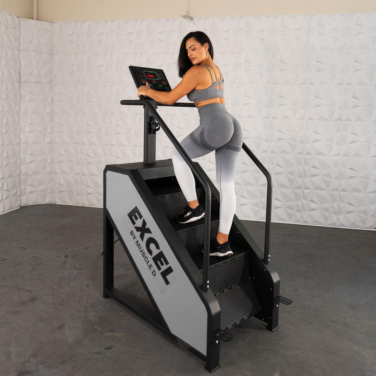 Light Commercial Stair Climber Stepmill LED Display Heart Rate Monitor Heavy Duty Chain Drive - Grit Grind Strength