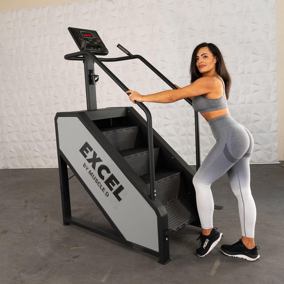 Light Commercial Stair Climber Stepmill LED Display Heart Rate Monitor Heavy Duty Chain Drive - Grit Grind Strength