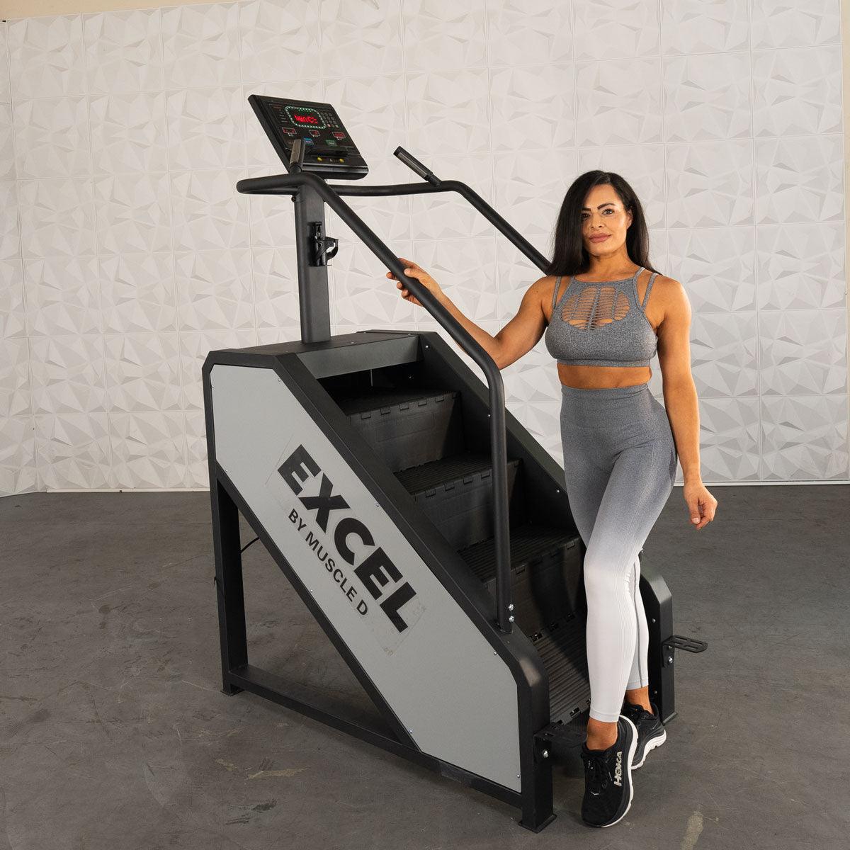 Light Commercial Stair Climber Stepmill LED Display Heart Rate Monitor Heavy Duty Chain Drive - Grit Grind Strength