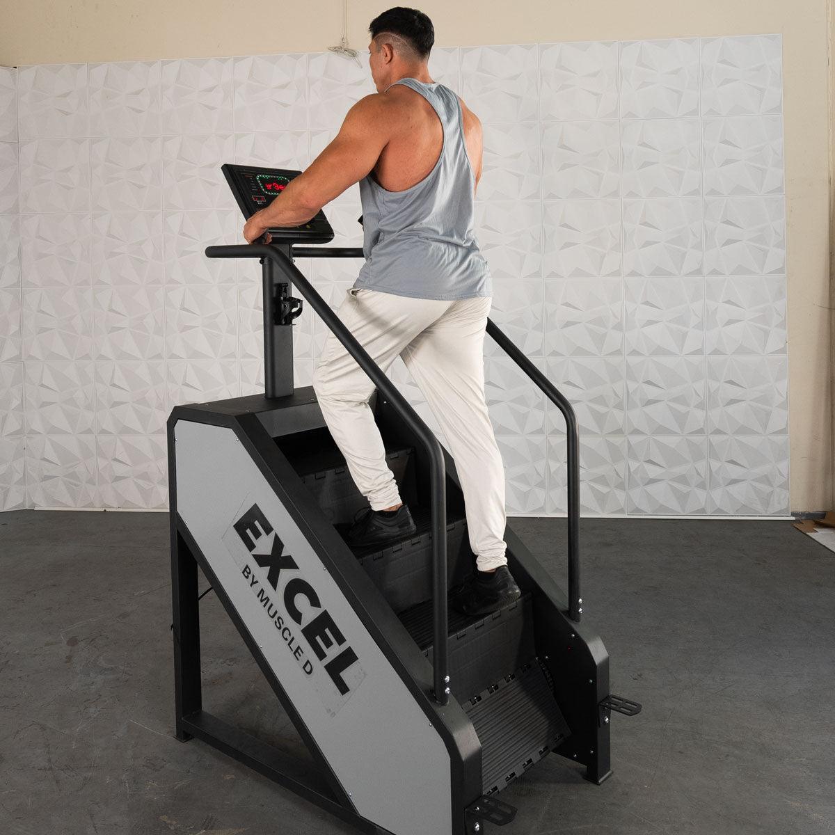 Light Commercial Stair Climber Stepmill LED Display Heart Rate Monitor Heavy Duty Chain Drive - Grit Grind Strength