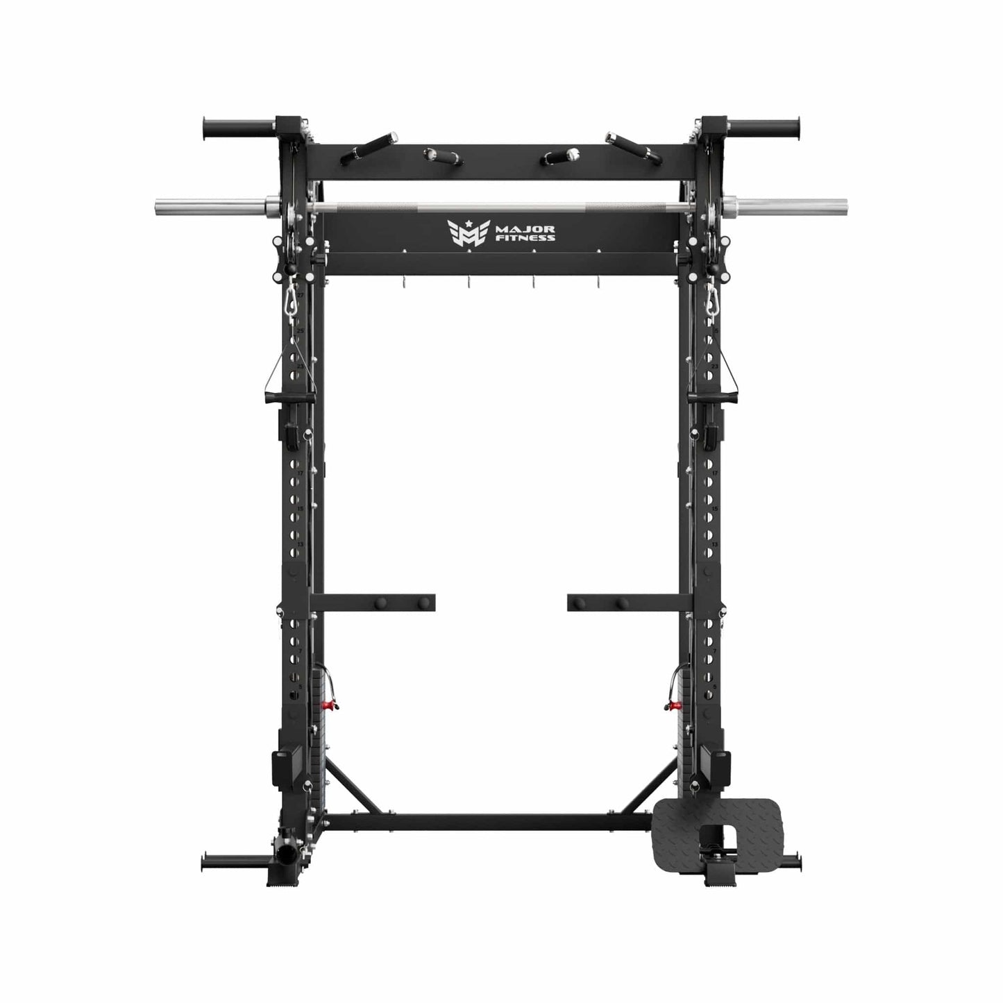 Major Fitness B52 Pro Smith Machine Home Gym with Power Rack, Cable Crossover, Dual Pulley System, Landmine, & Multi-Grip Pull-Up Bar
