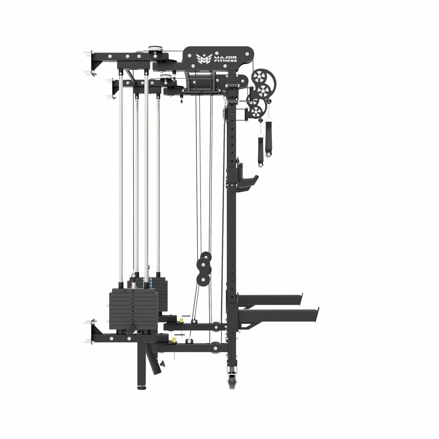 Major Fitness Black Lightning F35 Pro Wall Mounted Folding Power Rack All-In-One Home Gym