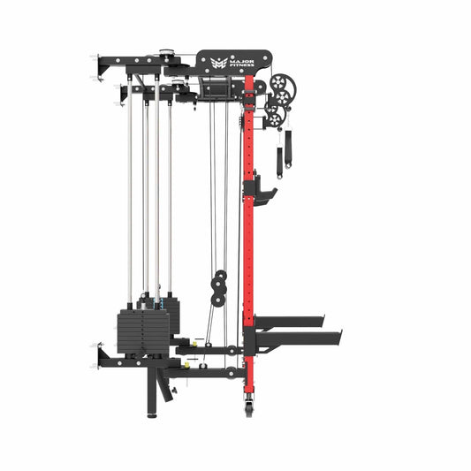 Major Fitness Red Lightning F35 Pro Wall Mounted Folding Power Rack All-In-One Home Gym