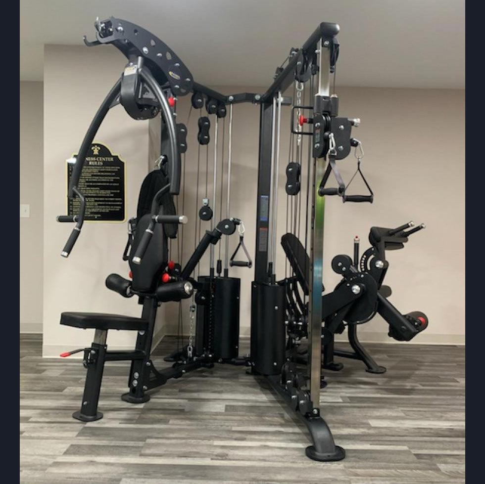 Megatron Corner Gym - Muscle D Fitness - Leg Extension/Leg Curl - Cable Fly - Functional Column - Chest Press - Seated Row - Lat Pulldown - Grit Grind Strength