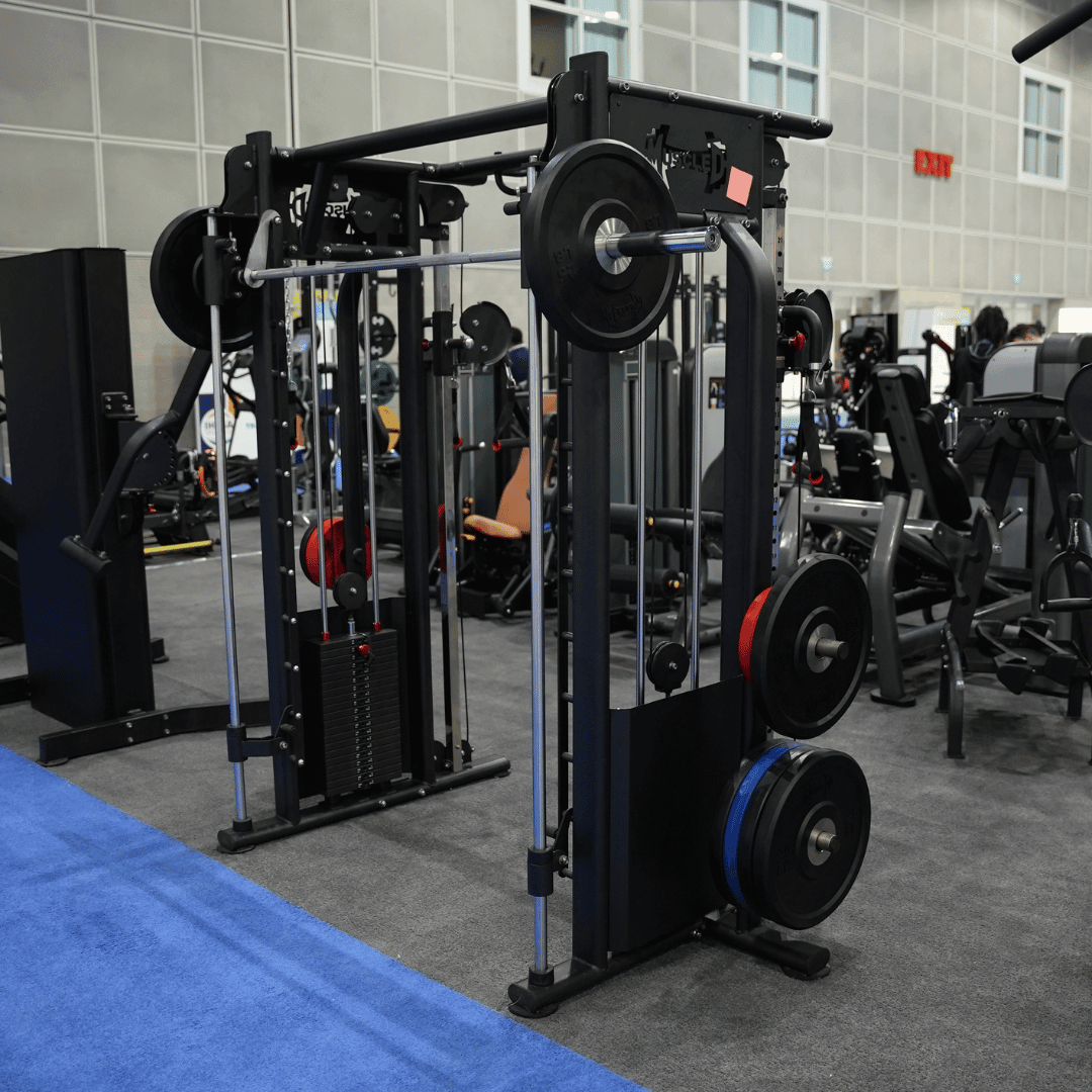 Megatron Dual Adjustable Pulley / Smith Combo - Muscle D Fitness - Selectorized Weight Adjustment - Functional Pull - Up Bar - Dual Station - Grit Grind Strength