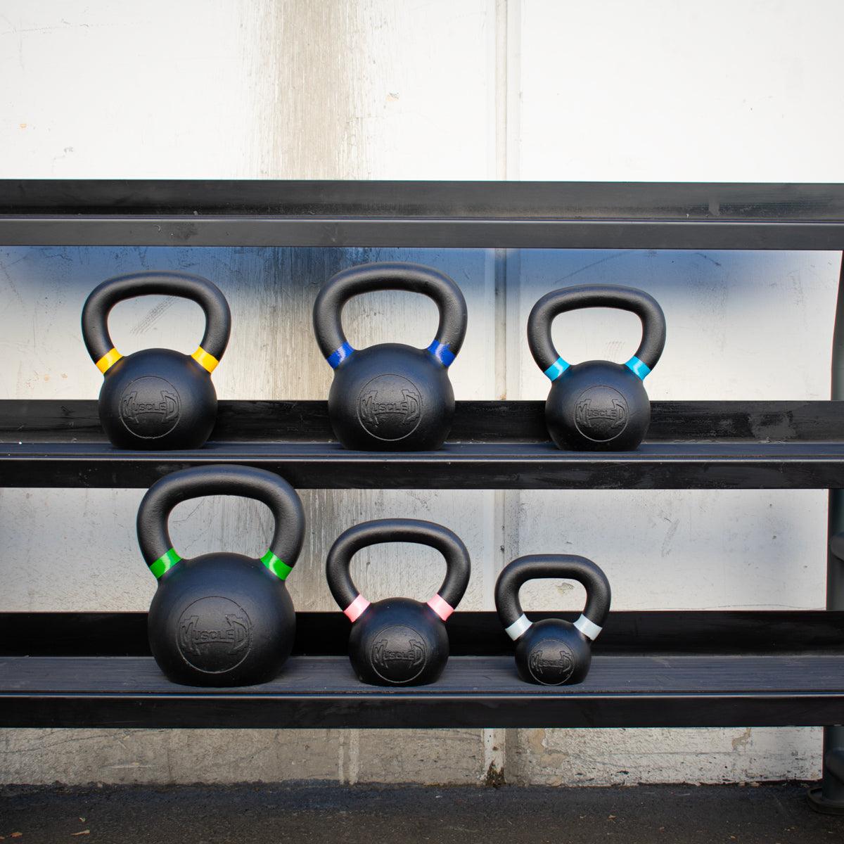 Muscle D Cast Kettlebells - Muscle D Fitness - Quality Handle Design - Heavy Duty Coating - Grit Grind Strength