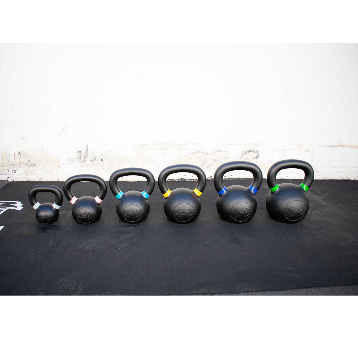 Muscle D Cast Kettlebells - Muscle D Fitness - Quality Handle Design - Heavy Duty Coating - Grit Grind Strength